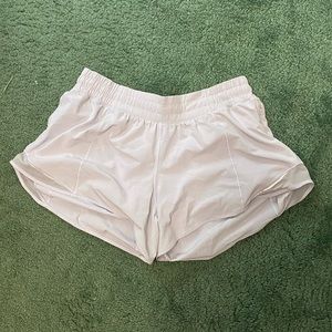 Like New Low Rise Gray-Blue Lululemon Hotty Hot Short! Cute, comfy, and trendy!